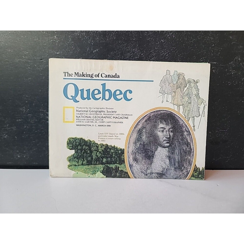 Map National Geographic The Making of Canada Quebec 1991